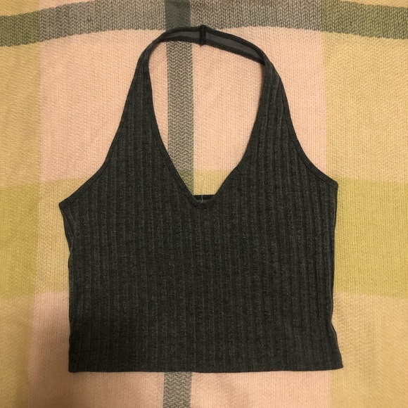 Hollister Tops - Gray halter crop top